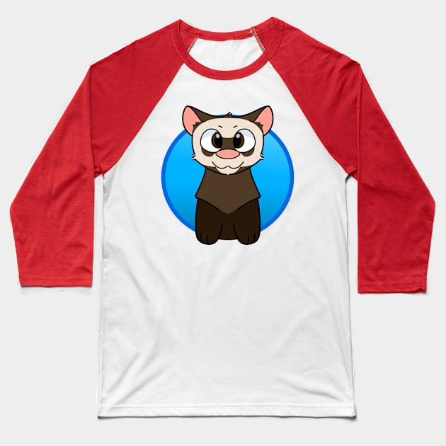 Ferret Baseball T-Shirt by ember_dino